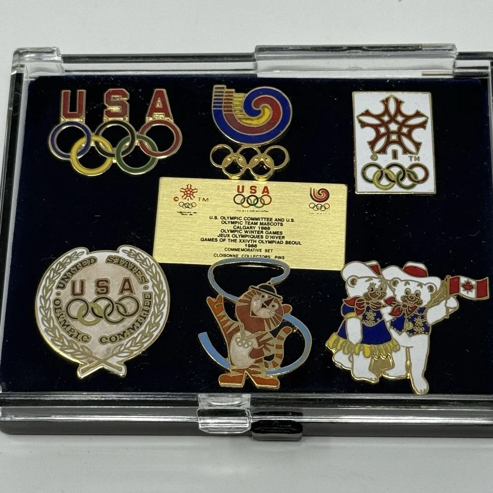 Worldwide Sponsor 1988 Olympic Games Set of Six  Olympic Pin Badge Set
